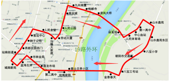 朝阳19路外环公交车路线