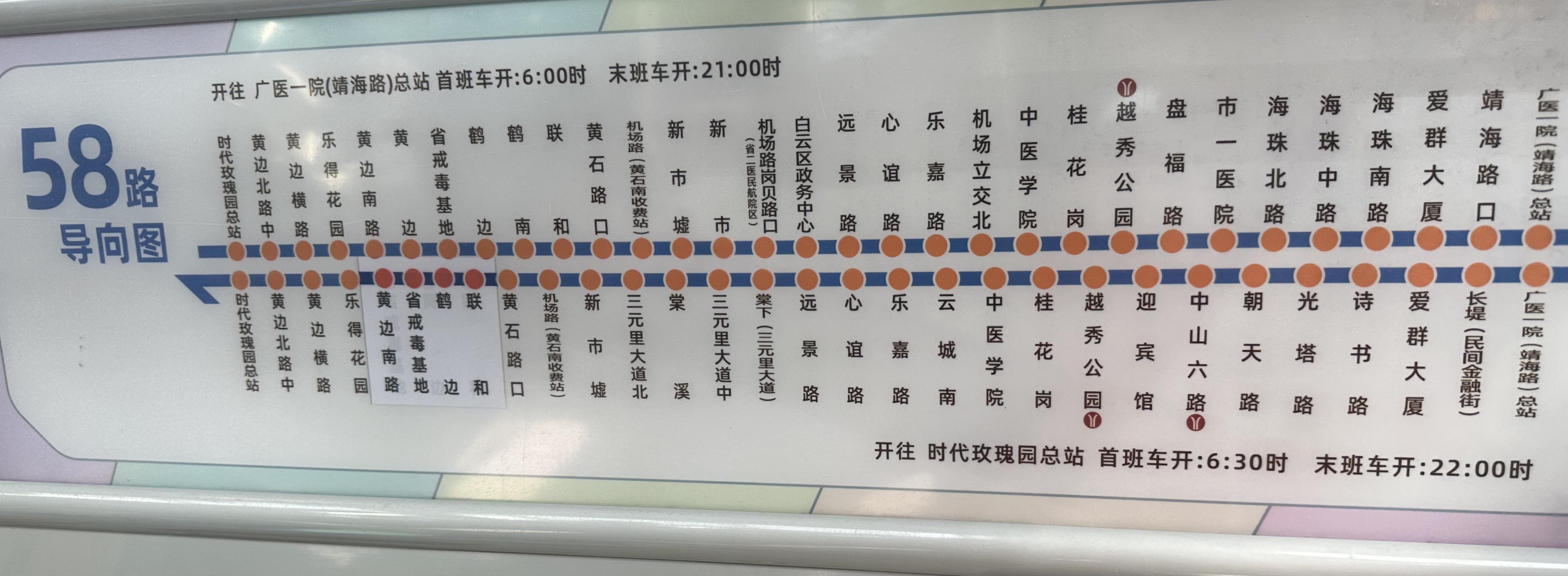 广州58路公交车路线