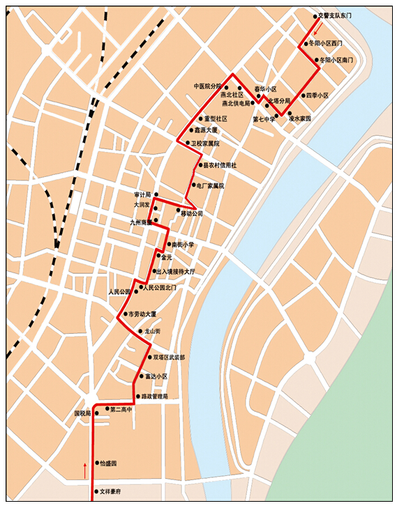 七路公交车路线图图片