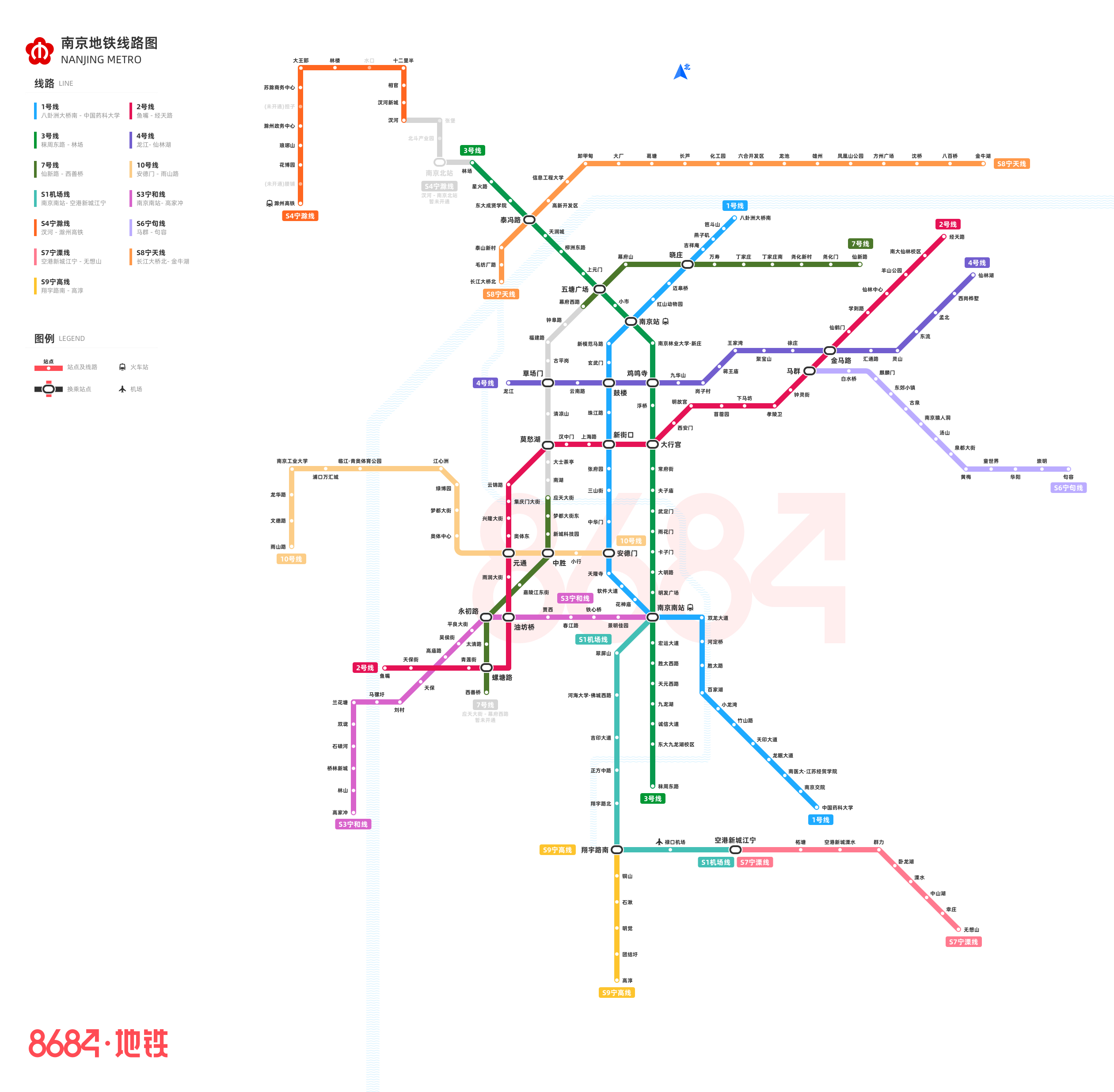 2021年南京地铁线路图图片