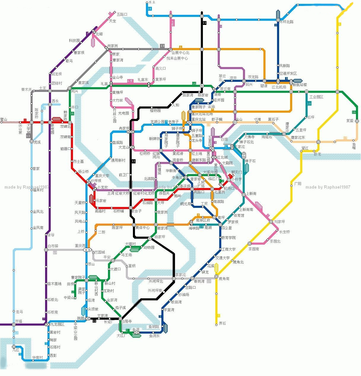 重庆地铁7号线站点分布图
